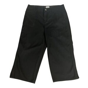 Ladies CHICO'S Size‎ 0.5 Black Cropped Capri Pants Cotton Stretch Pockets